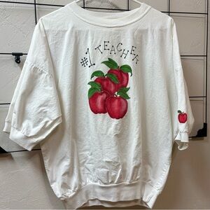 Vintage 80/90’s Handpainted “#1 Teacher” Apple Shirt
